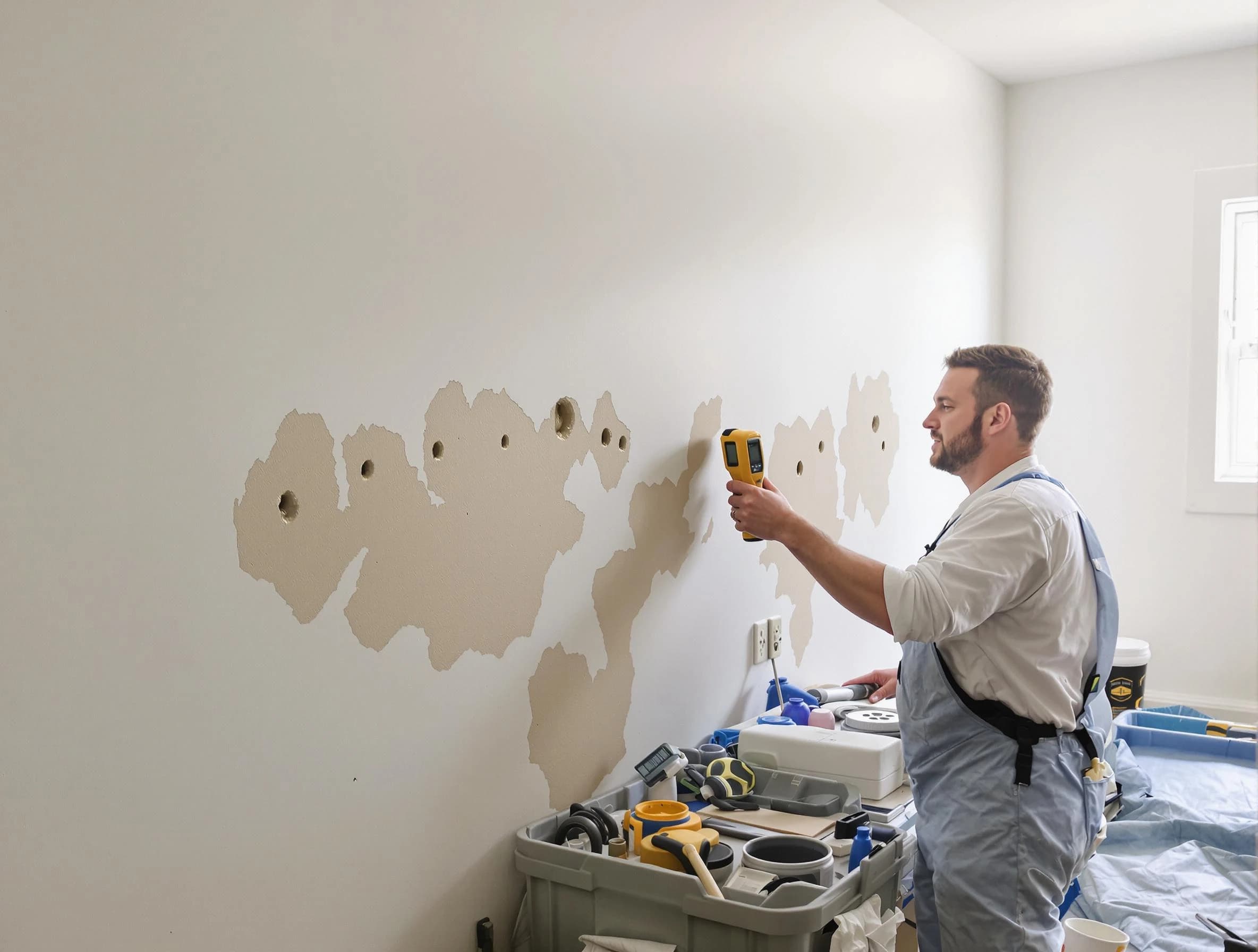 Wickliffe House Painters repairing damaged drywall in Wickliffe