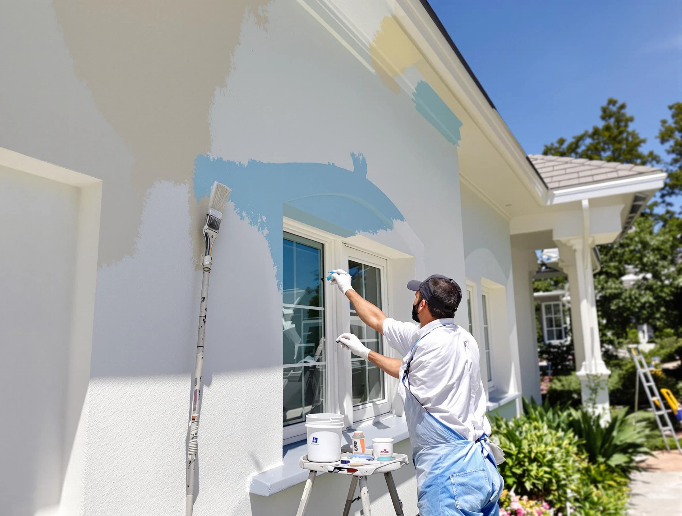 Wickliffe House Painters professional painting the exterior of a house in Wickliffe, OH