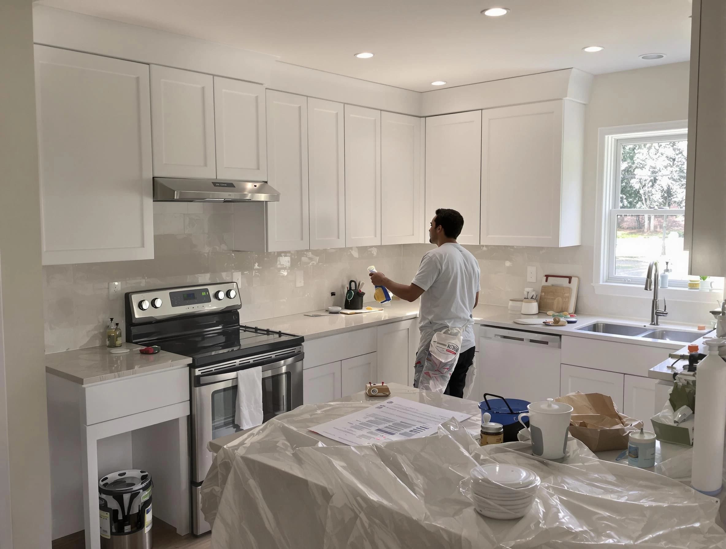 Wickliffe House Painters performing detailed kitchen painting in Wickliffe